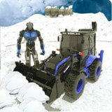 雪地挖掘机救援行动